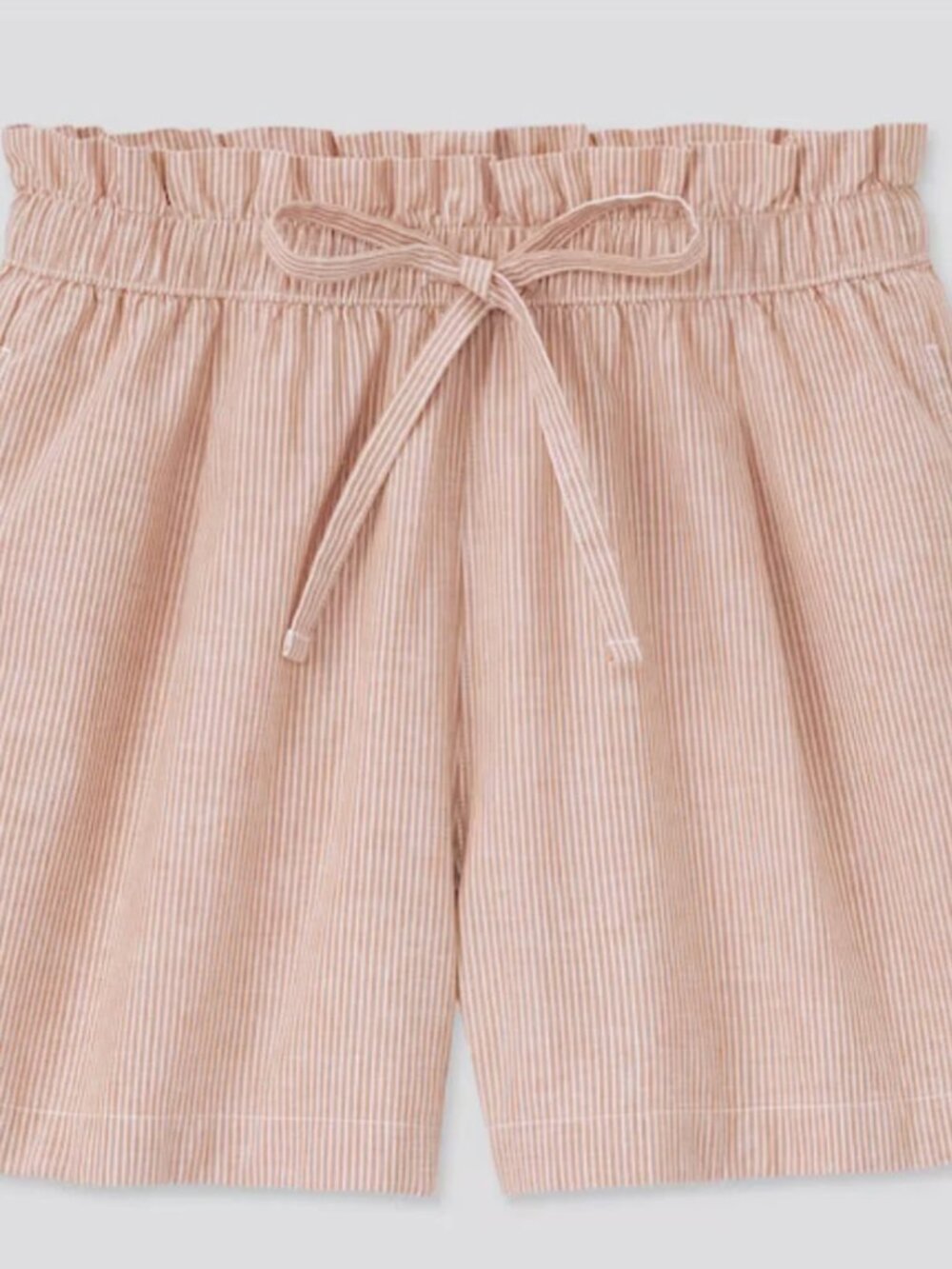 Uniqlo Women's Cotton-Linen Shorts - Orange stripe size M